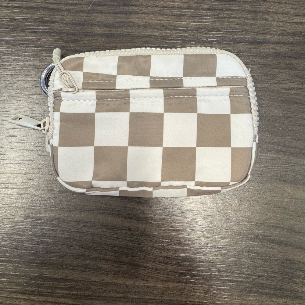 Checkered Tan and White Women's Wallet